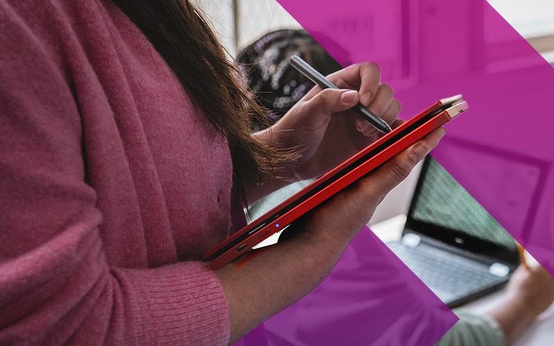 Sideview of Google tablet