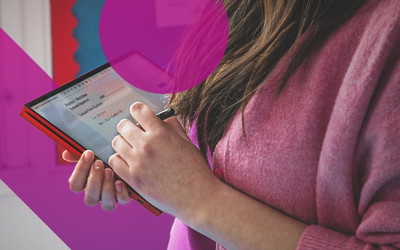 student using Tablet