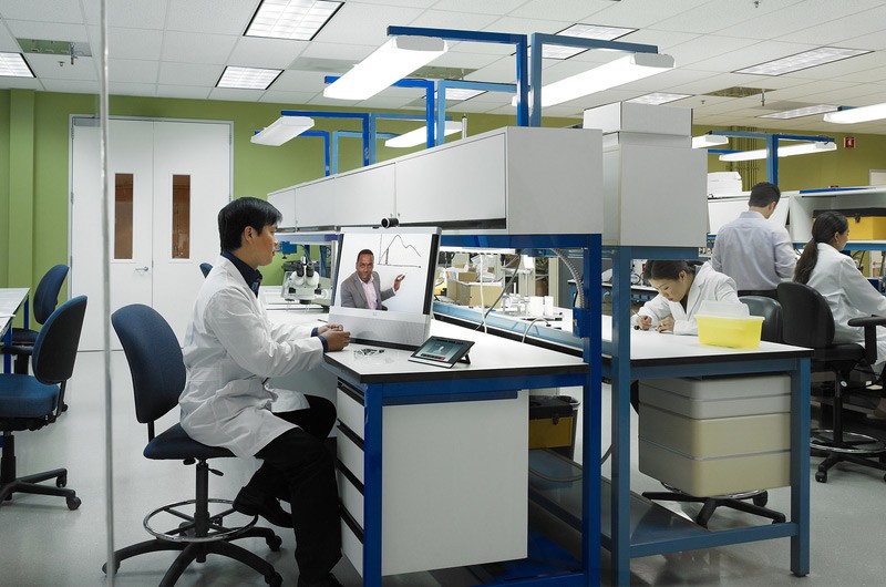 Scientists on laboratory