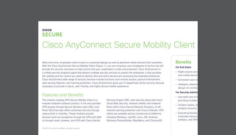 Cisco AnyConnect Secure Mobility thumbnail