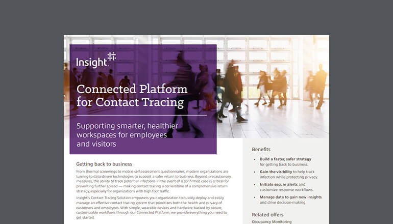Cover of Insight Contact Tracing With Connected Platform Datasheet available to download below