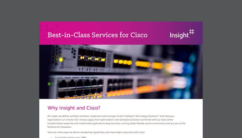 Cover for the Insight Insight & Cisco QuickStart Services for Education datasheet available to download below