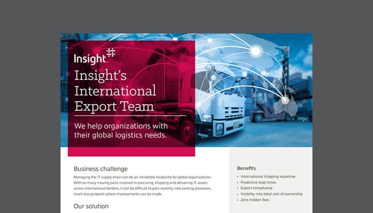 Cover view of Insight’s International Export Services that is available to download below