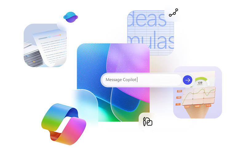 Image of copilot use cases represented by icons.