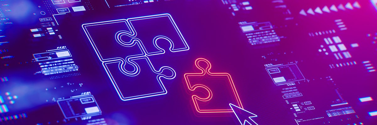 Abstract merger graphic