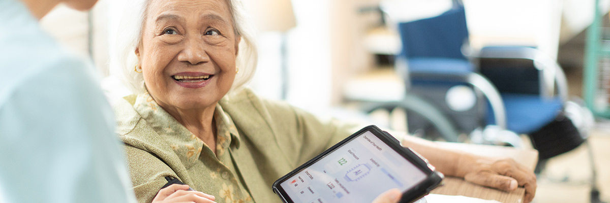 Girl smiling at doctor