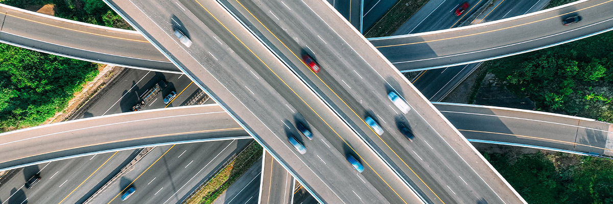 Overhead view of freeway