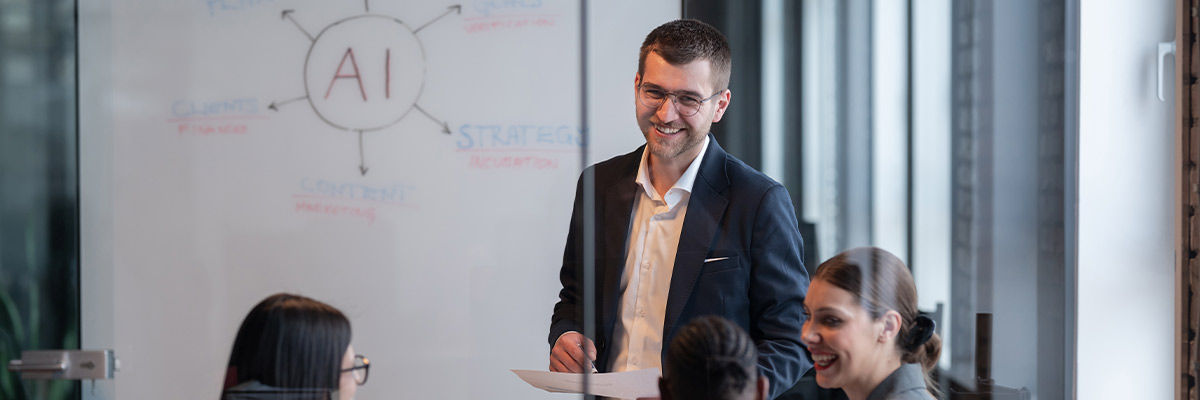 Ai meeting guy smiling