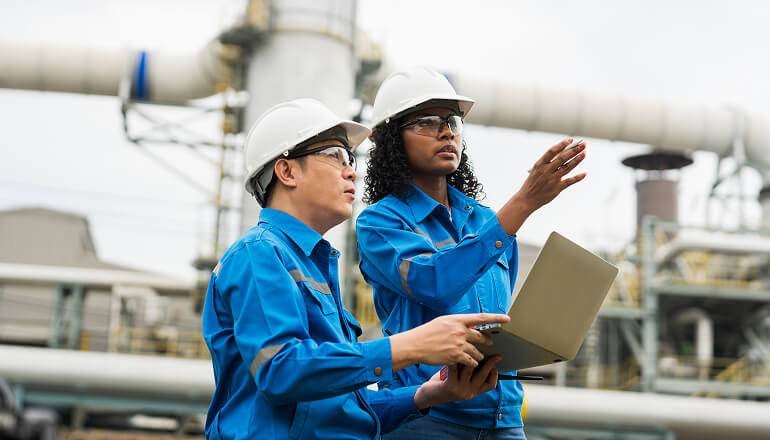 Girl on computer working in IT room