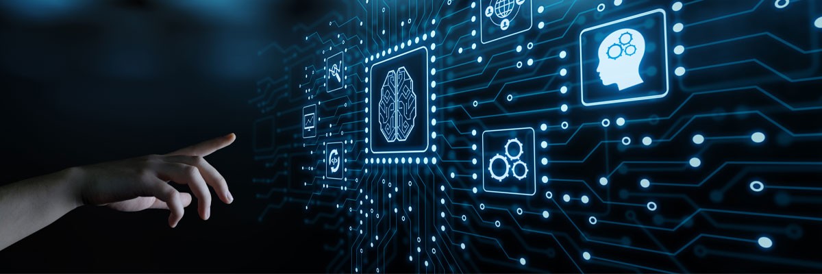 Abstract concept of AI and machine learning