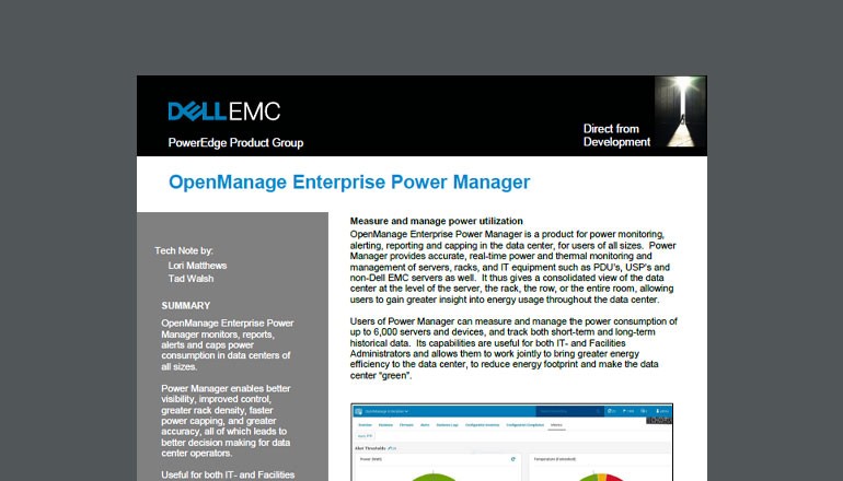 Cover of OpenManage Enterprise Power Manager available to download below