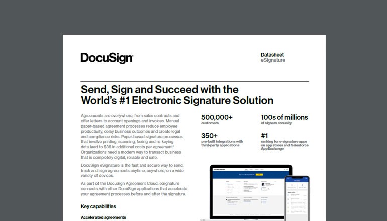 Cover of Send, Sign and Succeed with DocuSign available to download below
