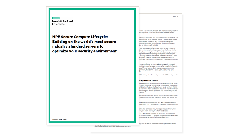 HPE Secure Compute Lifecycle Whitepaper HPE Secure Compute Lifecycle Whitepaper cover