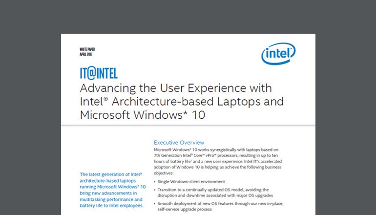 Advancing the User Experience With Intel Architecture-Based Laptops and Microsoft Windows 10 whitepaper thumbnail
