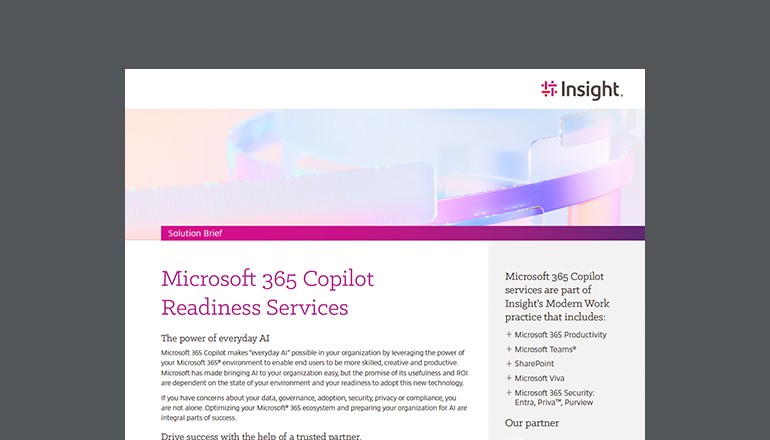 Microsoft 365 Copilot Readiness Services Thumbnail of brief available to download below