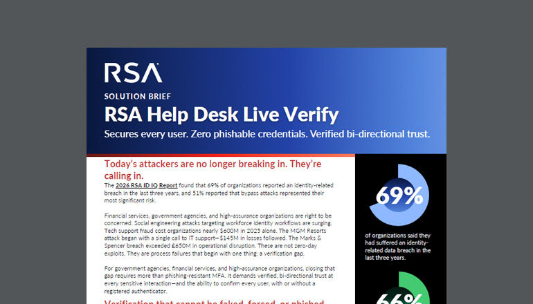 RSA Help Desk Live Verify Thumbnail of solution brief available to download below