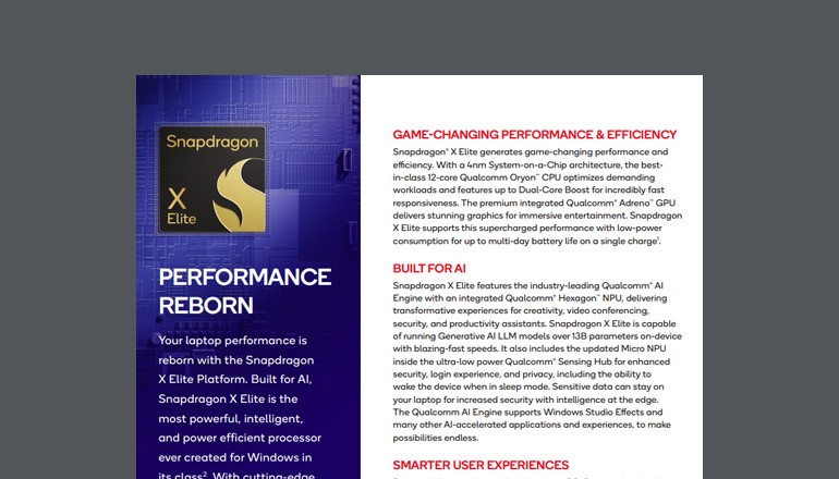 Snapdragon X Elite: Performance Reborn Thumbnail of solution brief available to download below