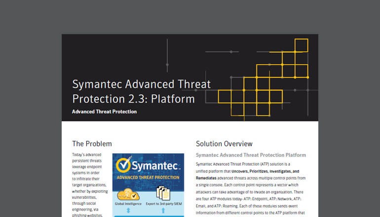 Advanced Threat Protection 2.3: Platform brief cover