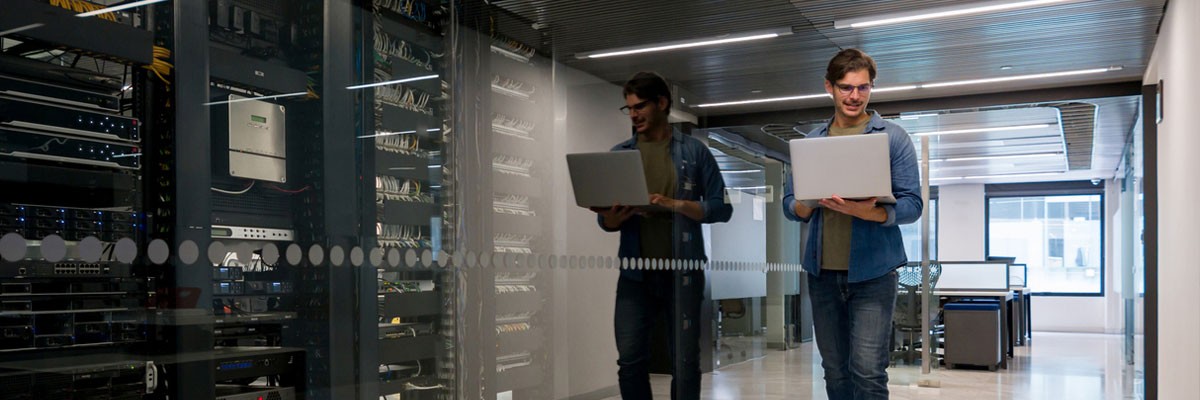 View of data center server room