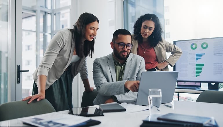 People looking at computer