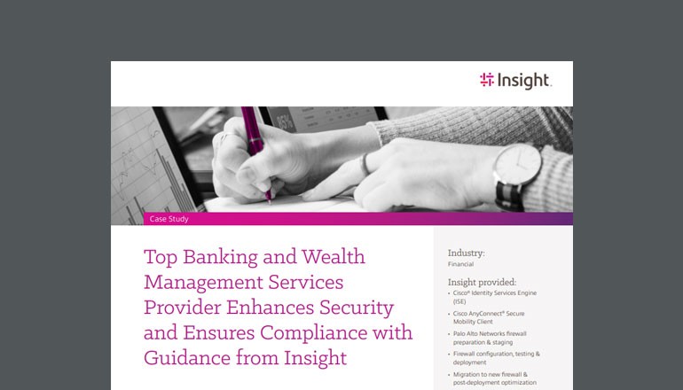 Top Banking and Wealth Management Services Provider Enhances Security and Ensures Compliance with Guidance from Insight Thumbnail of case study available to download below