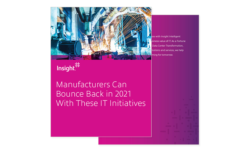How Manufacturers Can Bounce Back in 2021 Cover of ebook available to access by filling out the form on page.