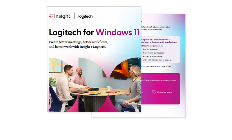 Logitech for Windows 11: Create better meetings, better workflows, and better work with Insight + Logitech. Thumbnail of asset