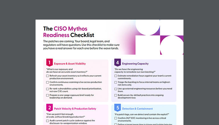The CISO Mythos Readiness Checklist Thumbnail of asset available to download below