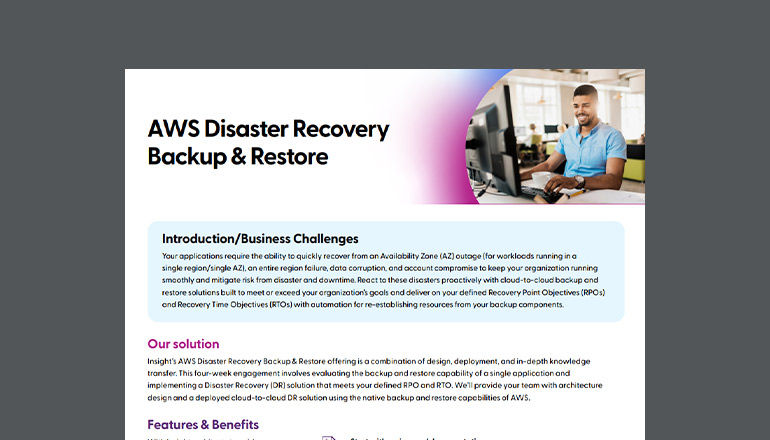 AWS Disaster Recovery Backup & Restore Thumbnail of asset available to download below