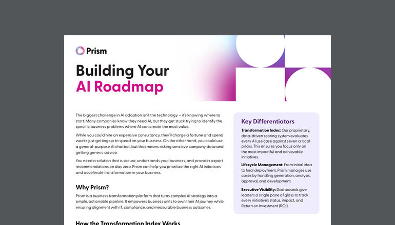 Insight Prism: Building Your AI Roadmap solution brief Thumbnail of asset available to download below