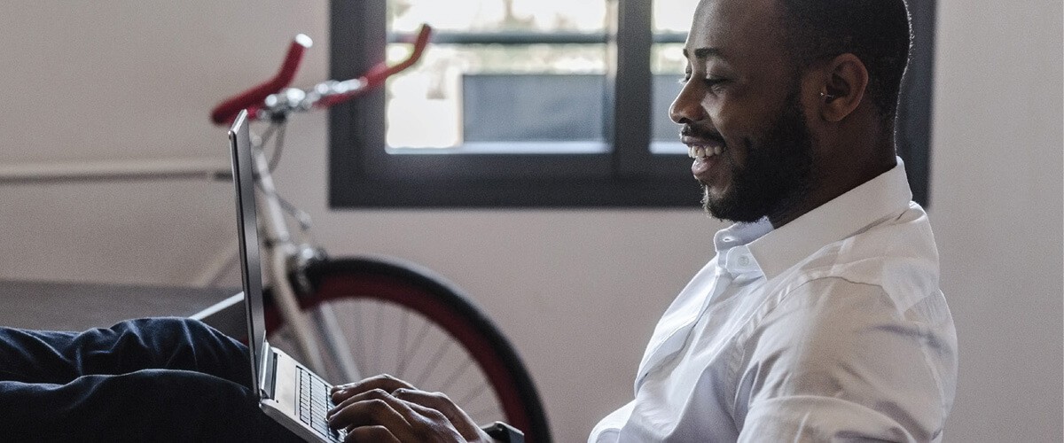 Business professional using laptop powered by Intel vPRO