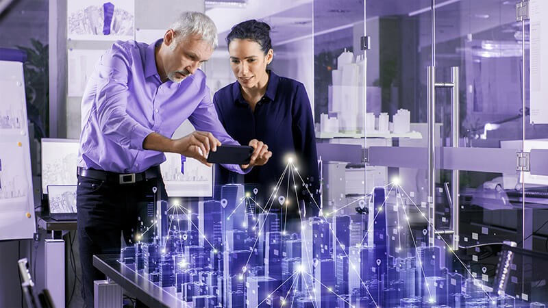 Using augmented reality for city planning. Virtual reality, headsets, training, L&D