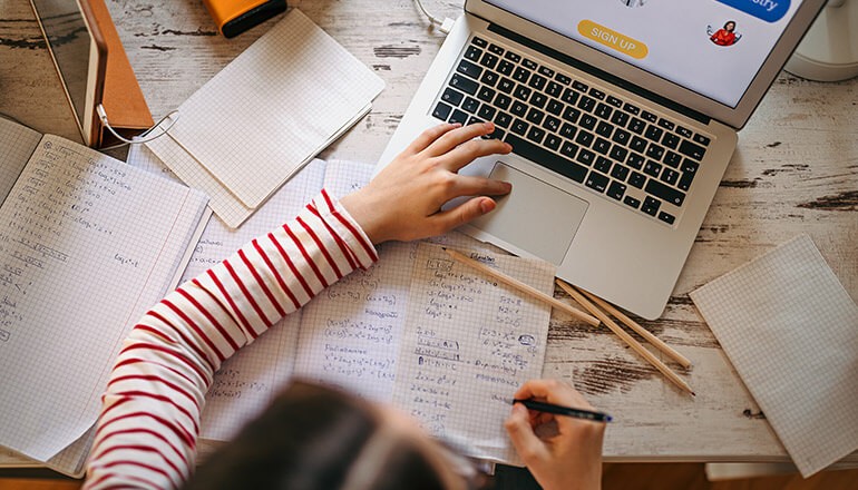 Insight Public Sector 2020 Edtech Forum webinar Kid working on homework