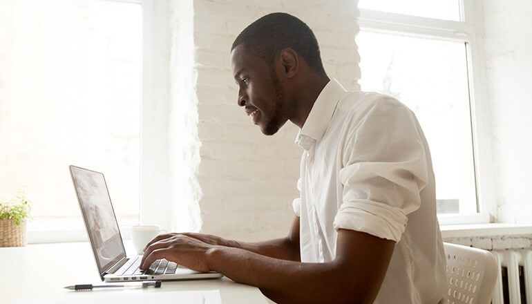 Business professional watching SAP webinar. Enable Now webinar, Virtual learning, Enterprise Resource Planning, ERP training, How do you train a remote workforce?