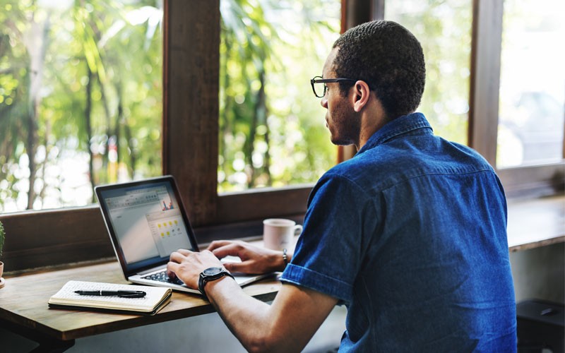 Man working on laptop
