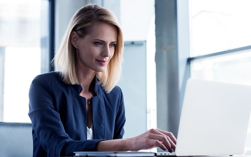 Woman using a laptop