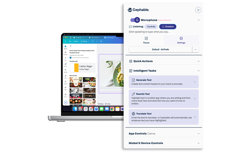 Cephable dictation UI