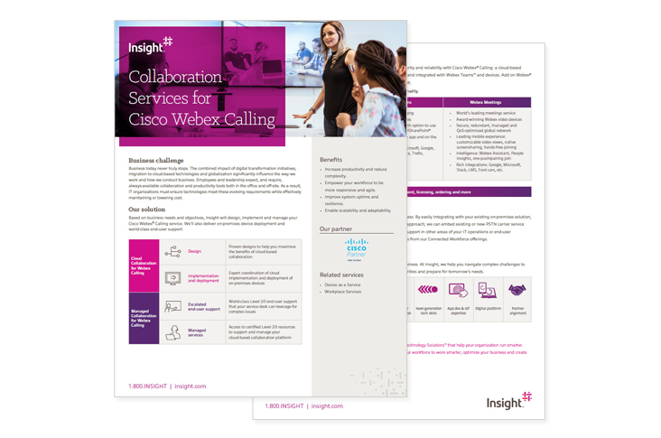 Insight Managed Collaboration for Webex Calling datasheet cover