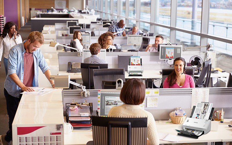 Professionals working on their station