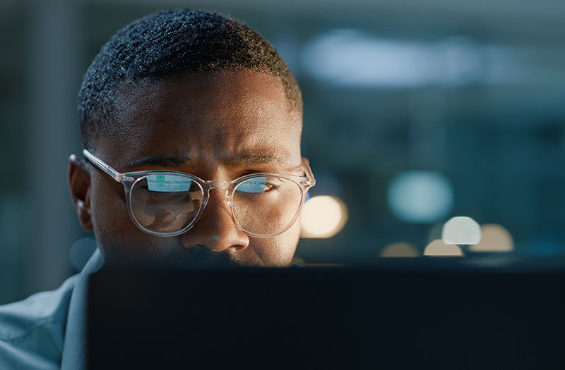 IT technician in server room