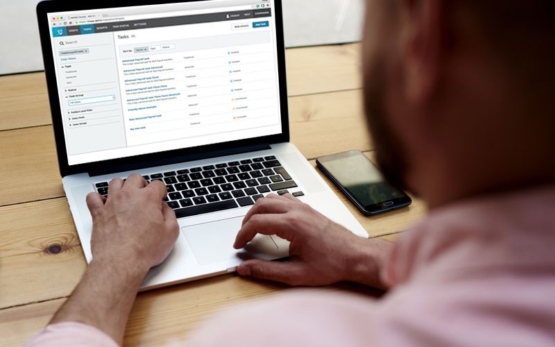 User working on computer showing MOVEit product