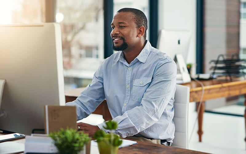 Business man smiling