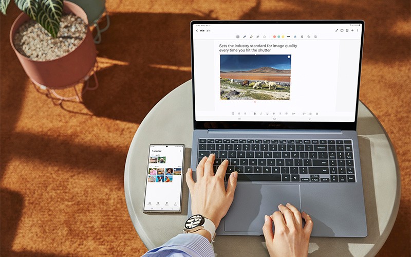 Professional using laptop