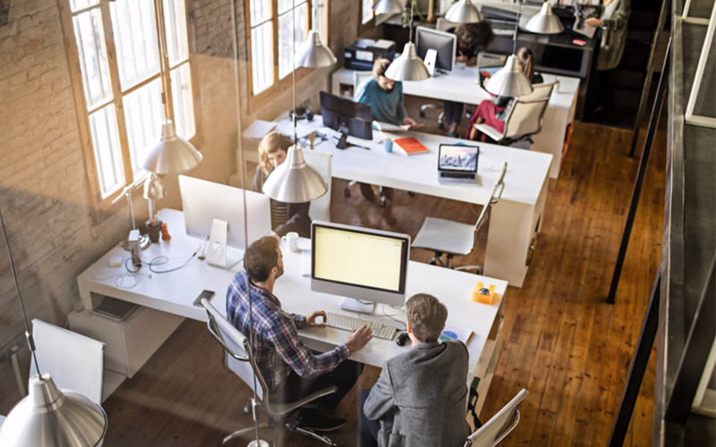 Professionals working on their station