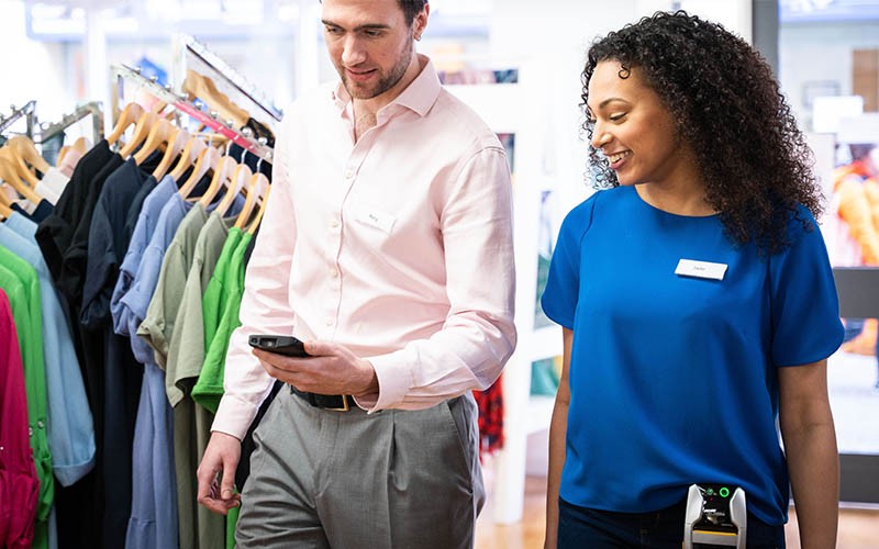 Two colleagues talking to each other