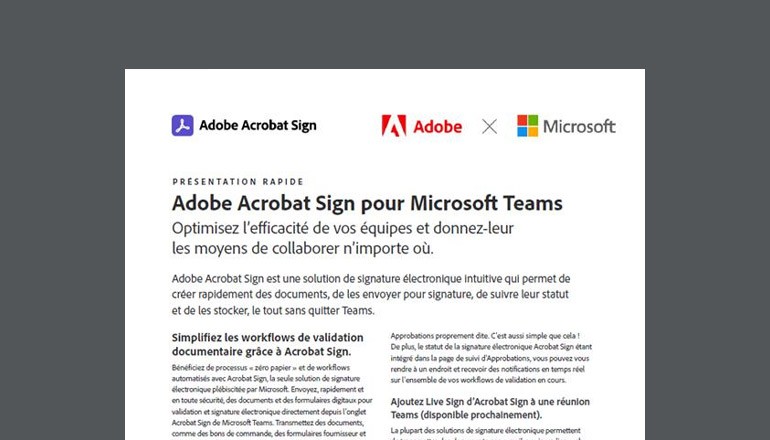 Adobe Acrobat Sign pour Microsoft Teams